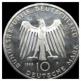 1993F Germany Silver 5 Mark .115oz ASW KM-180