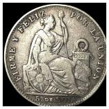 1909 FG Peru Silver 1/5 Sol