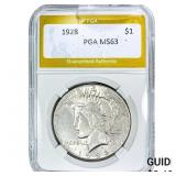 1928 Silver Peace Dollar PGA MS63