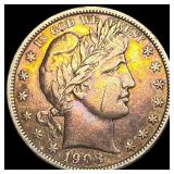 1908-D Silver Barber Half Dollar NEARLY  UNCIRCUL