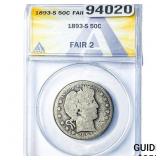 1893-S Barber Half Dollar ANACS F2