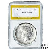 1921 Silver Peace Dollar PGA MS63