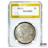 1921-S Morgan Silver Dollar PGA MS64