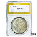 1921-S Morgan Silver Dollar PGA MS64