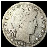 1904-S Silver Barber Half Dollar LIGHTLY CIRCULATE