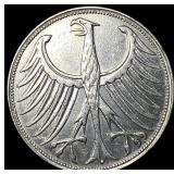 1951 Germany Silver 5 Mark