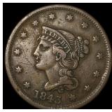 1843 Braided Hair Large Cent NICELY CIRCULATED