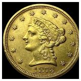 1873 Liberty Head Gold Quarter Eagle CLOSELY UNCIR