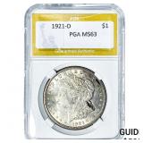 1921-D Morgan Silver Dollar PGA MS63