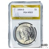 1934-D Silver Peace Dollar PGA MS63