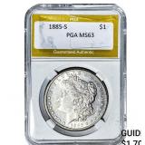 1885-S Morgan Silver Dollar PGA MS63