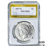 1927-D Silver Peace Dollar PGA MS63