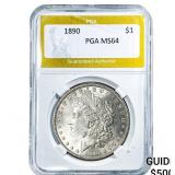 1890 Morgan Silver Dollar PGA MS64