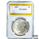 1890 Morgan Silver Dollar PGA MS64