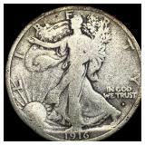 1916-D Silver Walking Liberty Half Dollar  NICELY