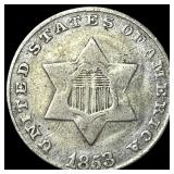 1853 Silver Three-Cent Piece NICELY CIRCULATED