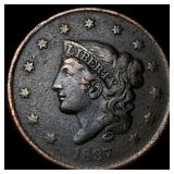 1827 Coronet Head Large Cent NEARLY UNCIRCULATED