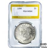1890 Morgan Silver Dollar PGA MS64