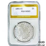 1891-CC Morgan Silver Dollar PGA MS63