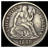 1888-S Silver Seated Liberty Dime NEARLY UNCIRCULA
