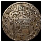 1835B Papal States Mezzo Copper 1/2 Baiocco