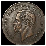 1862N Italy Vittorio Emanuele II Copper 5 Centesim