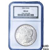 1921-D Morgan Silver Dollar NGC MS64