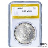 1883-O Morgan Silver Dollar PGA MS65