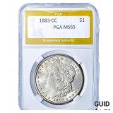 1883-CC Morgan Silver Dollar PGA MS65