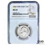 1959 Washington Silver Quarter ANACS MS65