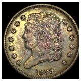 1835 Braided Hair Half Cent CLOSELY UNCIRCULATED