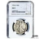 1916-S Walking Liberty Half Dollar NGC AG3