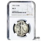 1921-S Walking Liberty Half Dollar NGC AG3