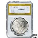 1890-S Morgan Silver Dollar PGA MS63