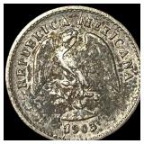 1903 CNQ Mexico SIlver 5 Centavos