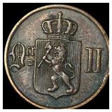 1902 Norway Bronze 1 Ore