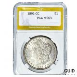 1891-CC Morgan Silver Dollar PGA MS63