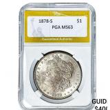 1878-S Morgan Silver Dollar PGA MS63