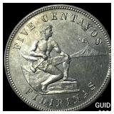 1904 Phiippines Copper Nickel 5 Centvaos