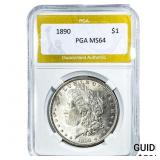 1890 Morgan Silver Dollar PGA MS64