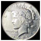 1924 Silver Peace Dollar CLOSELY UNCIRCULATED