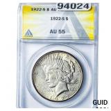 1922-S Silver Peace Dollar ANACS AU55