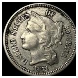 1871 Nickel Three-Cent Piece NEARLY UNCIRCULATED