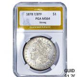 1878 7/8TF Morgan Silver Dollar PGA MS64