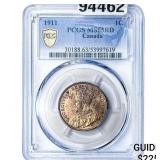 1911 Canada Bronze 1 Cent PCGS MS63 RD
