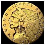 1913 Indian Head Gold $2.50 Quarter Eagle CLOSELY