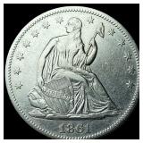 1861 Silver Seated Liberty Half Dollar  CLOSELY U