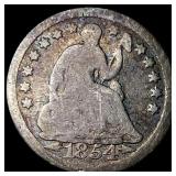 1854 Seated Liberty Silver Half Dime NICELY  CIRC