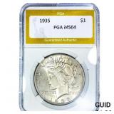1935 Silver Peace Dollar PGA MS64