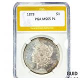 1878 Morgan Silver Dollar PGA MS65 PL